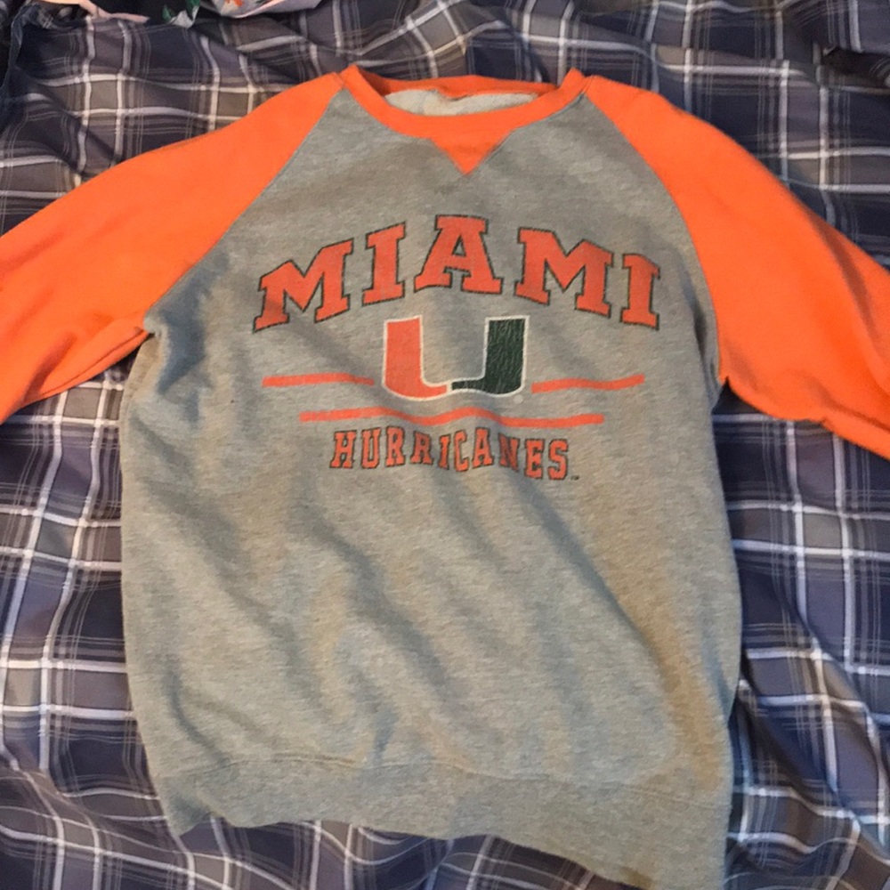 Miami Hurricanes Long Sleeve Pullover Men’s Small